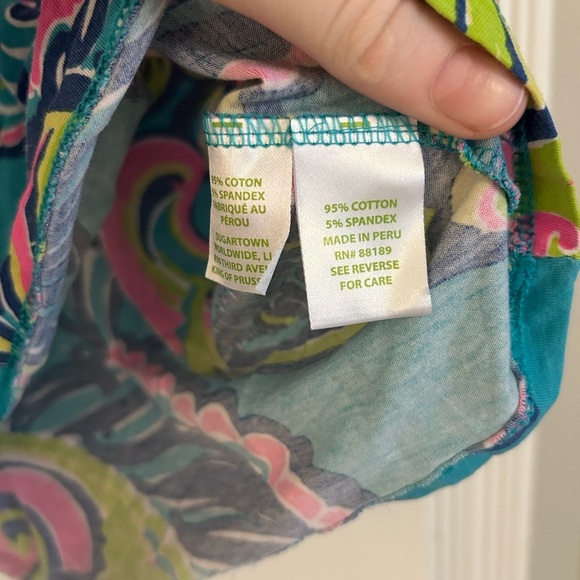 Lilly Pulitzer Etta V-Neck in Sea Blue Private Island - Picture 4 of 5